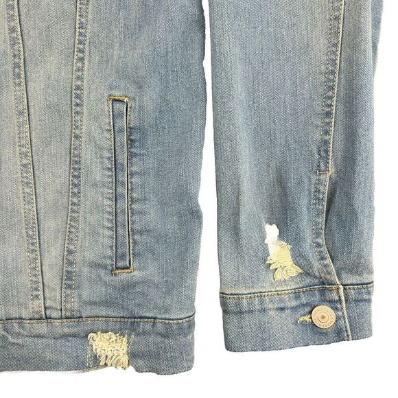 Levi's Jean Jacket Youth Sz L 12-13 Yr Light Blue Trucker Distressed READ - Picture 6 of 14